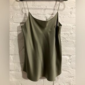 VINCE Olive Silk Camisol